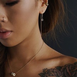 MEJURI / Hey Claire Edged Threaders Solid Gold